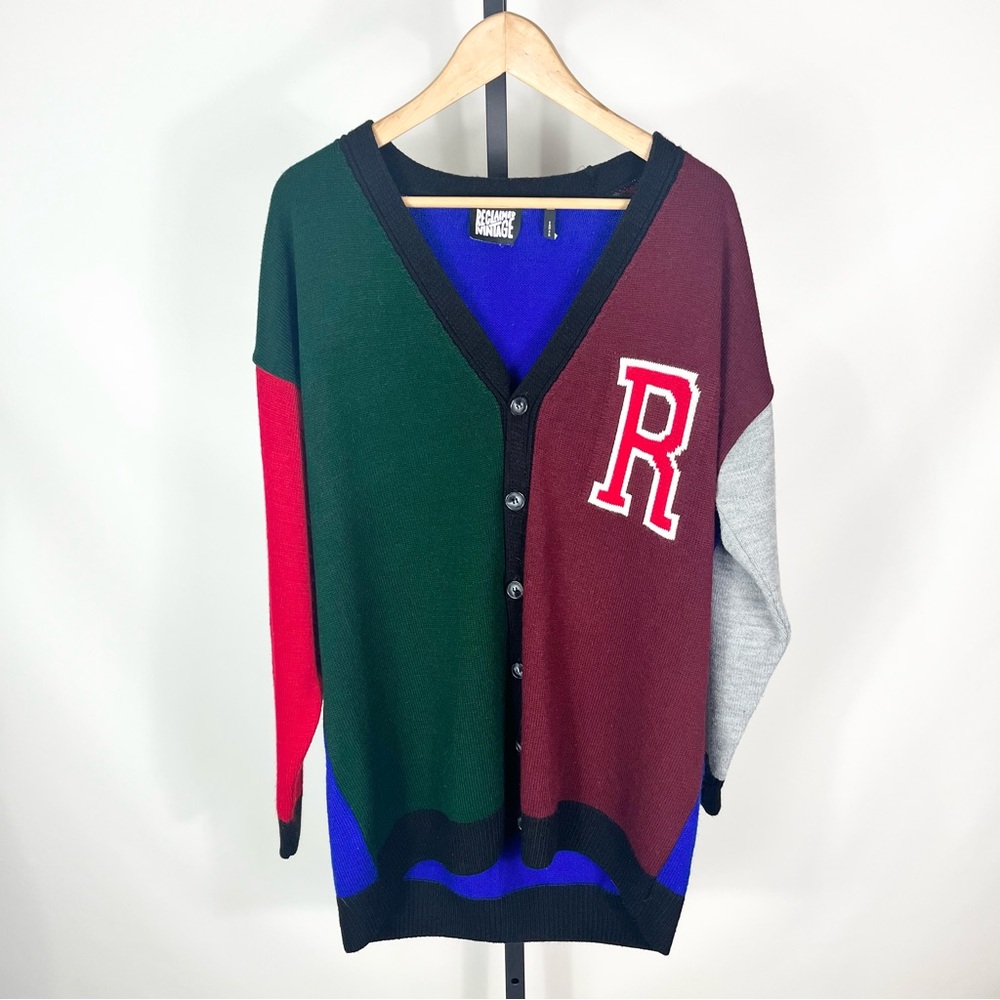 Reclaimed Vintage Colorblock Letterman Sweater Size Medium